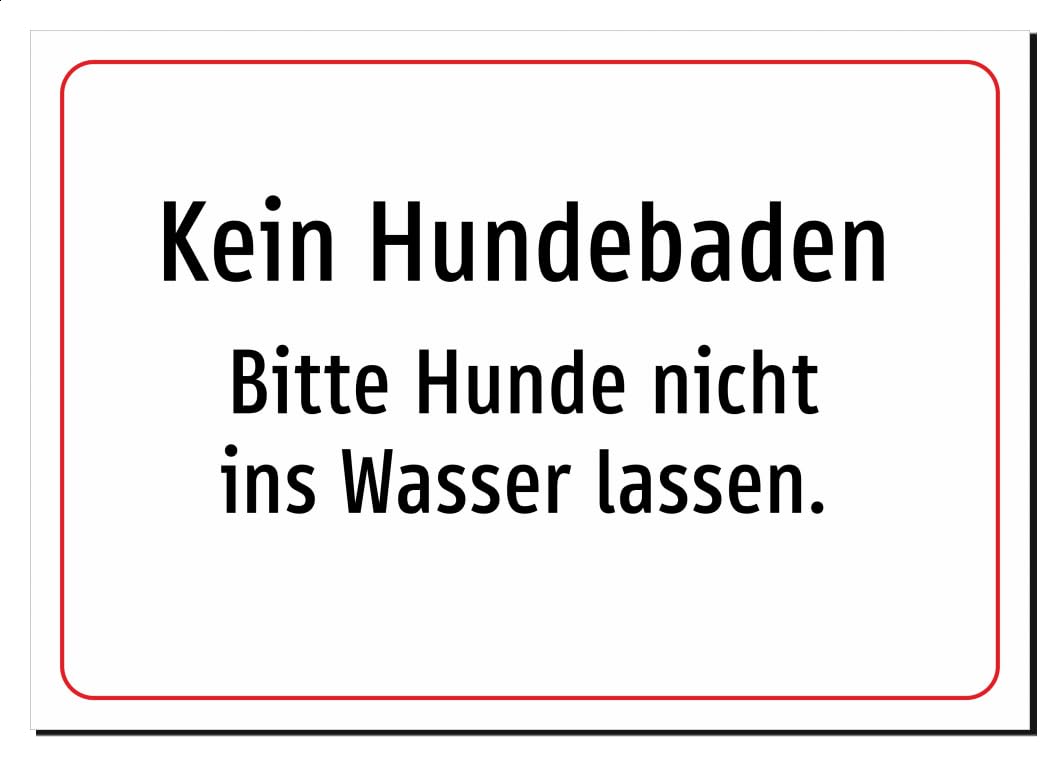 16188-DE-T-08 | Kein Hundebaden - Bitte Hunde nicht ins Wasser lassen