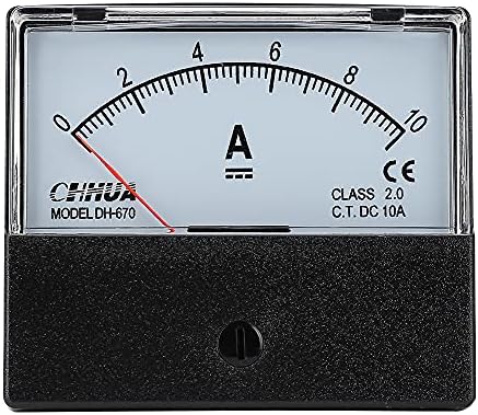 CHHUA Analog Amp Meter DH-670 DC0-10A Panel Ammeter Ampere Meter Current Tester for Circuit Testing Mechanical Equipment