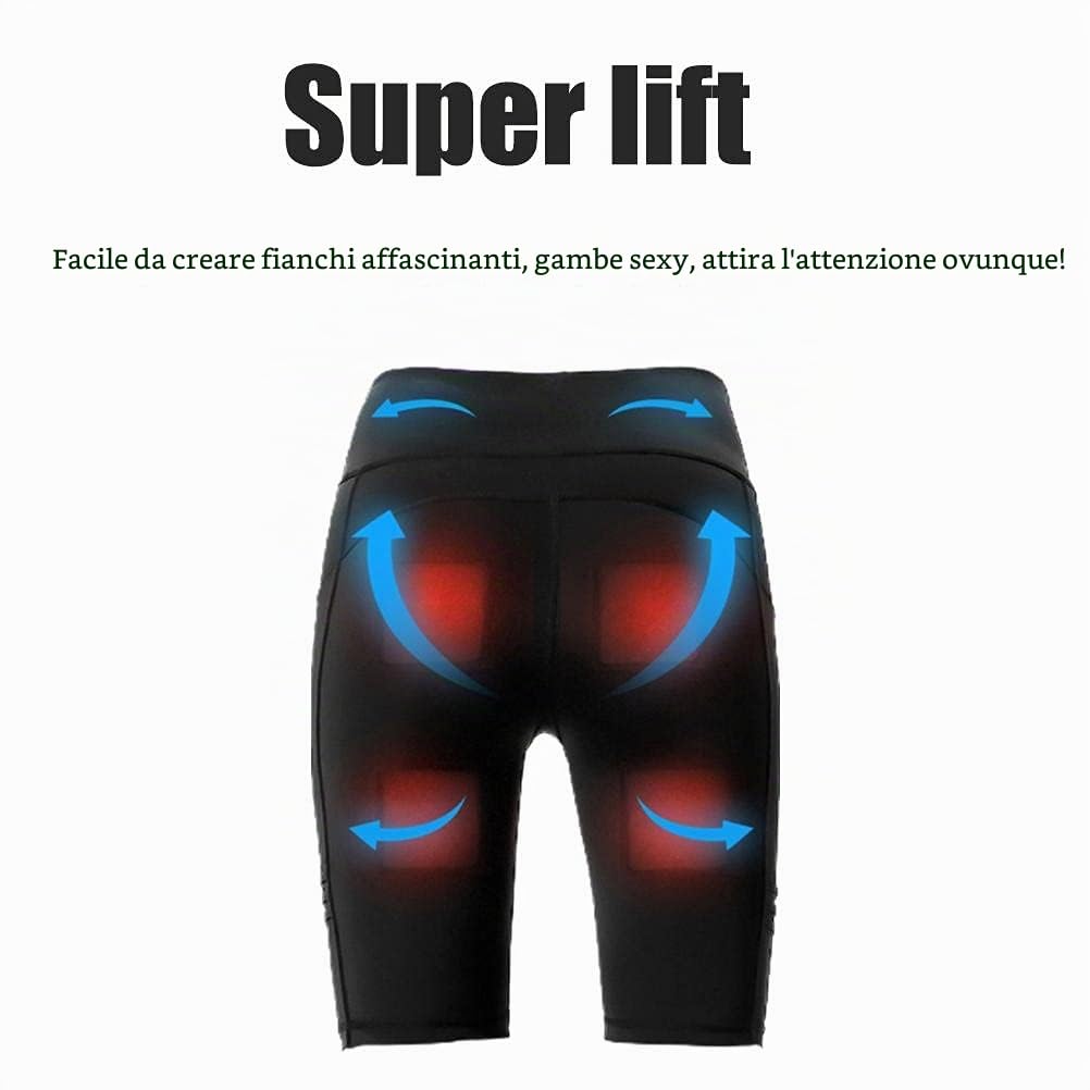 Leggings, Pantaloni da Yoga EMS Micro Current Anti-vuoti Con Tasche per Sollevamento Fianchi, Adatti per Yoga, Pilates, Corsa e Fitness