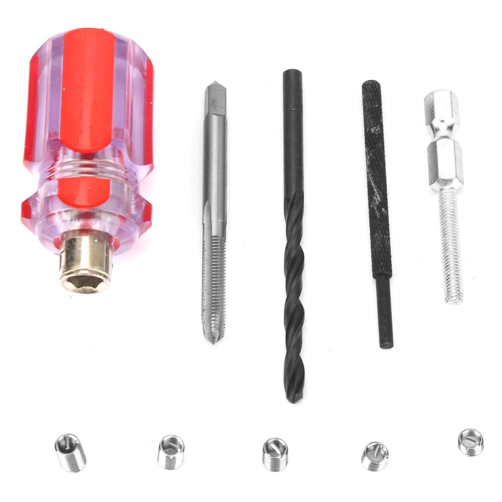 Screw Wire Sleeve Thread Insert, 105pcs Stainless Steel Wire Screw Sleeve Threaded Inserts Repair Kit Set with Tools(M30.5), Thread Repair Kits (M4*0.7 Boxed)