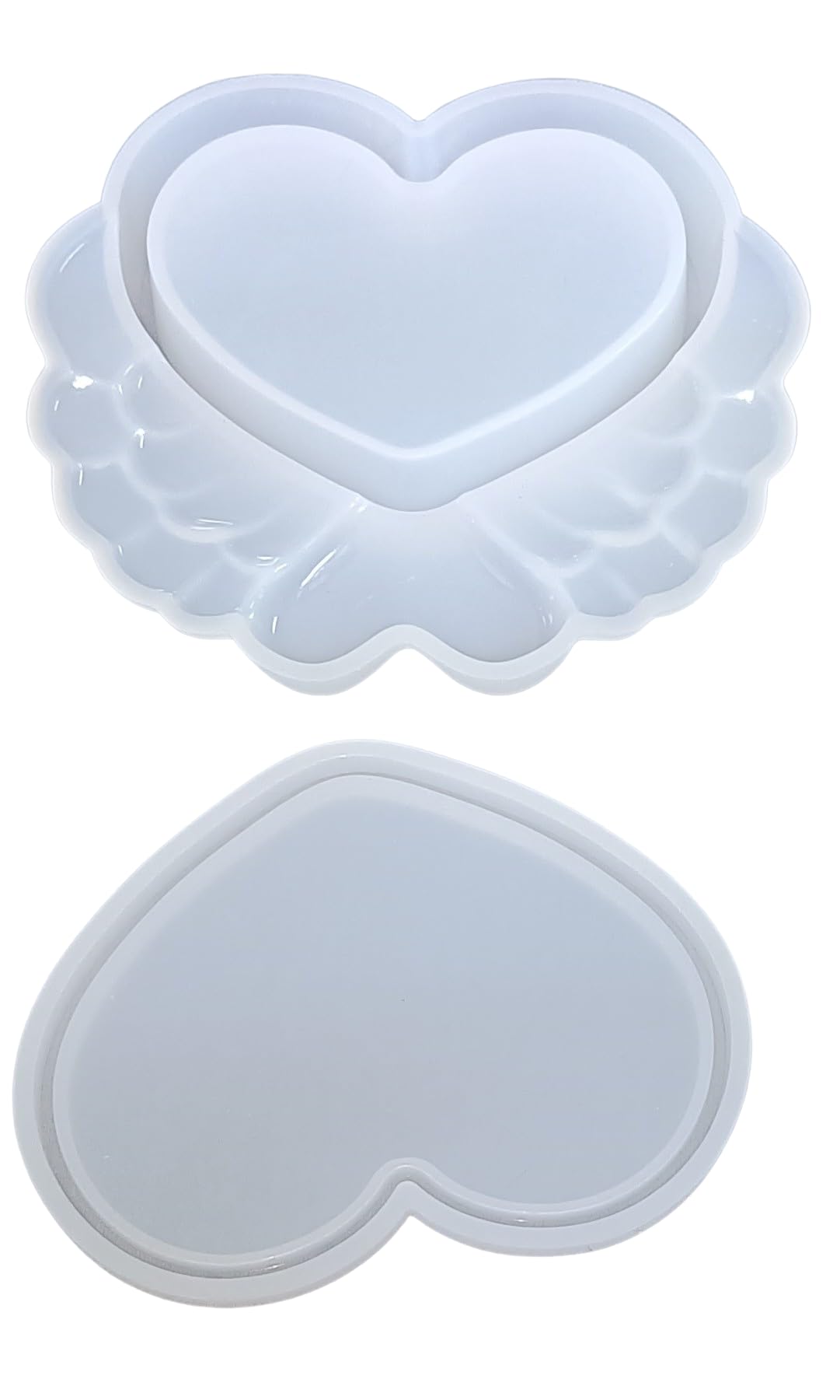 EnaMeena 1-Pack Heart Storage Gift Box with Lid. Includes 2 Silicone Molds for Epoxy Resin Casting, Adding a Touch of Uniqueness and Personalization.