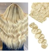 Seamless PU Weft Clip in Hair Extensions Real Human Hair for Women Asteria Hair Clips Ins Bleache...