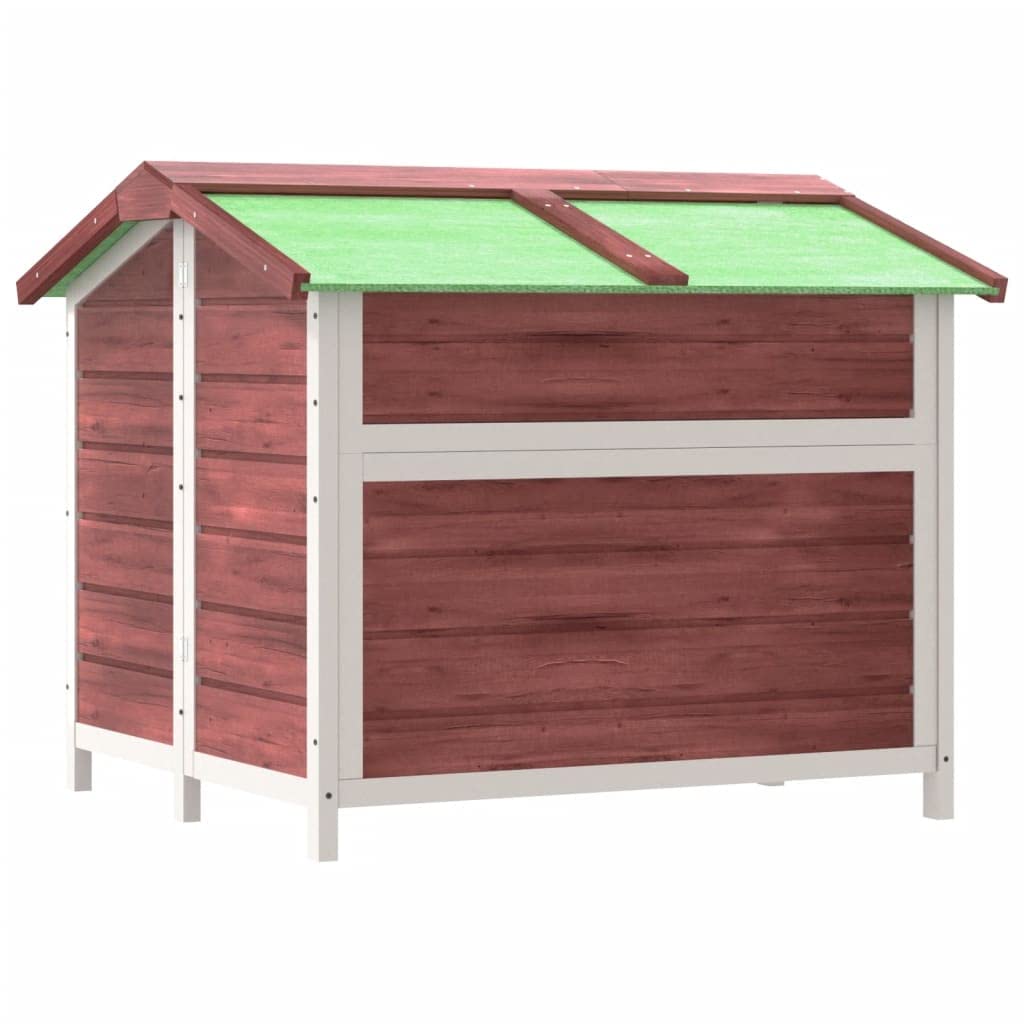 Buda dla psów mokka, 96 x 87 x 80,5 cm, wykonana z litego drewna sosnowego, odporny na warunki atmosferyczne, dach z dużym wejściem, wszechstronny, dla psów, kotów, królików, małych zwierząt