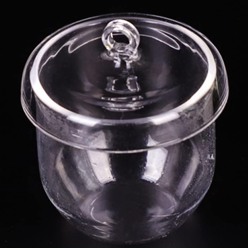 Crisol de cuarzo, con tapa, resistente a la temperatura for calentamiento de laboratorio | Resiste hasta 1100 °C a largo plazo y 1450 °C a corto plazo. transmitancia de luz(10ML 3pcs)