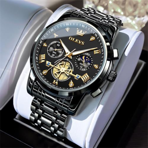 Image of OLEVS Watches for Men Dress Chronograph Luxury Stainless Steel Big Face