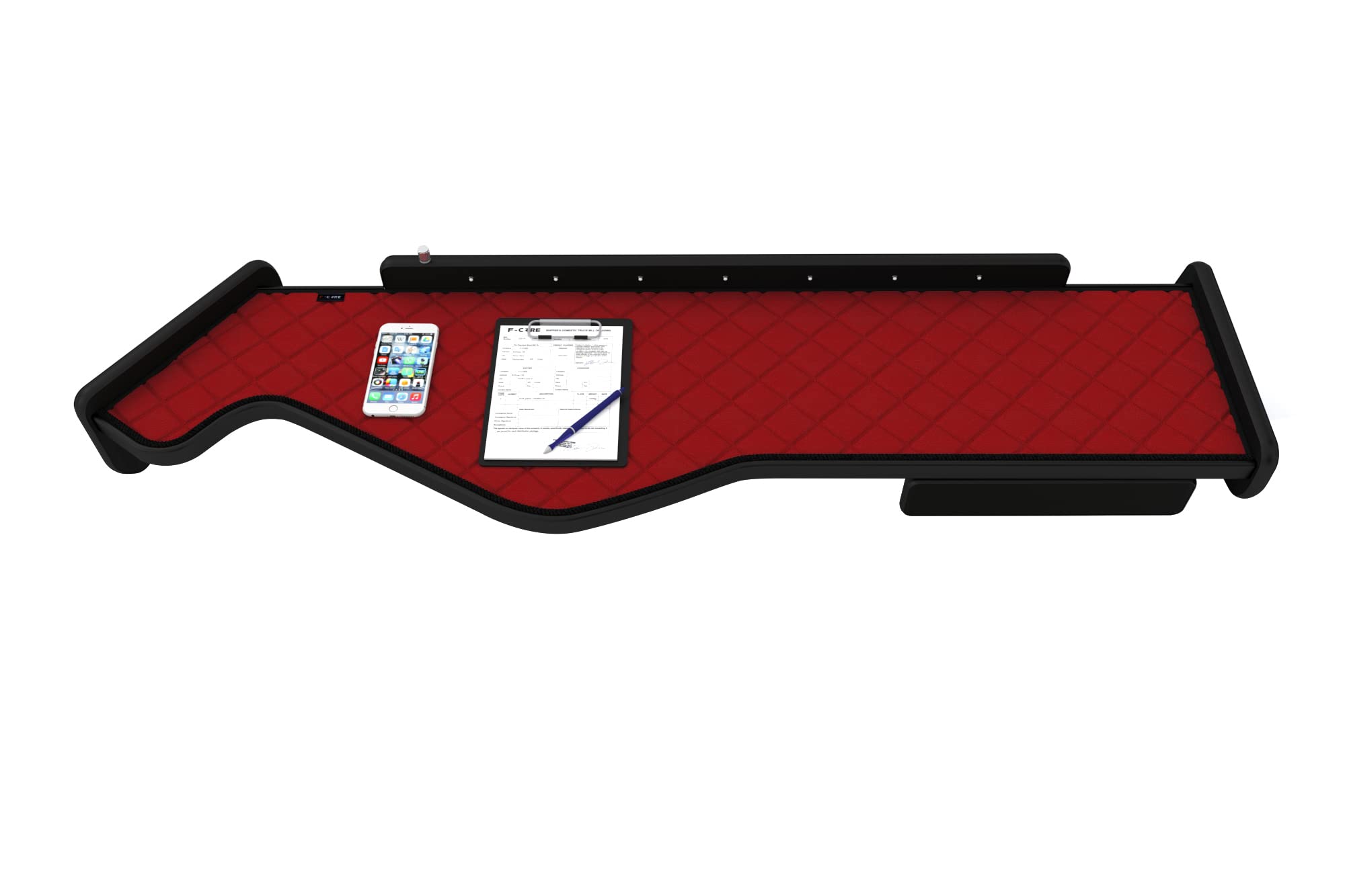 F-CORE Mesas al salpicadero camión Compatible con IVECO STRALIS 01.02-12.12 Larga Active Space con cajón Panel LED 24V Rojo