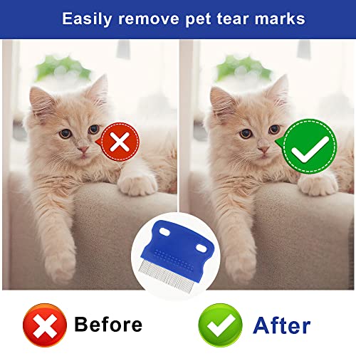 JINSION Läusekamm, 2 PCS Flohkamm Hunde für Katzen, Zeckenkamm für Hunde Staubkamm für Effektiv Gegen Flöhe & Läuse, Tränenfleckentferner Kamm, Haustierkamm Profi Entfernen Floh Kamm für Hund & Katze