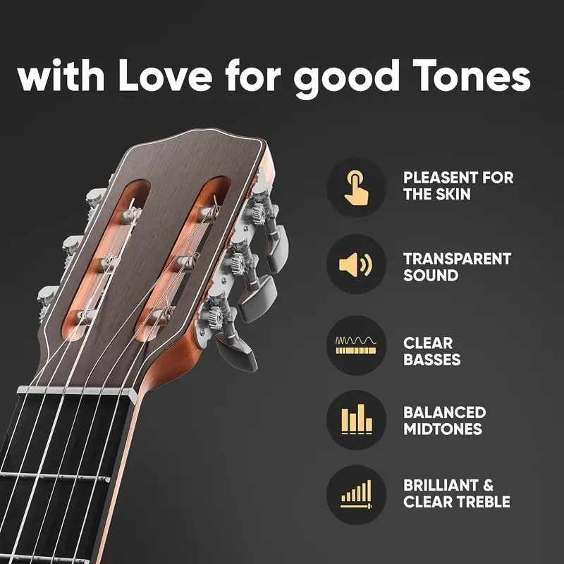 Cuerdas Metálica Guitarra Acústica, Cuerdas de Metálica de primera calidad para Acústica, Juego de Cuerdas para Guitarra, Apto para guitarras acústicas, 6 cuerdas, Multicolor - imagen 6