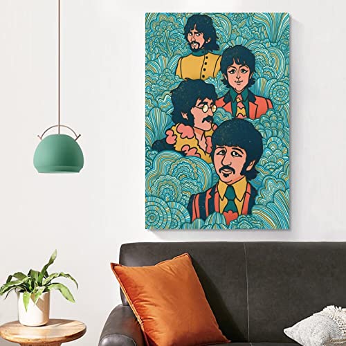 LORGL Poster décoratif sur toile The Beatles – Pour chambre à coucher – 50 x 75 cm - Les Beatles, Paul McCartney, John Lennon, RIngo Starr, George Harrison LORGL Poster décoratif sur toile The Beatles - Pour chambre à coucher - 50 x 75 cm – Image 5