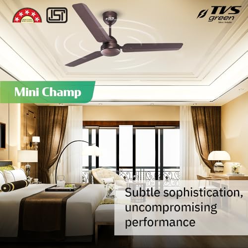 Image of Remote Controlled 1200MM Mini Champ| BEE 5 star Rated Energy Efficient Ceiling Fan | Advanced Green Heart BLDC Technology | 3 Years Brand Warranty |Steel Grey