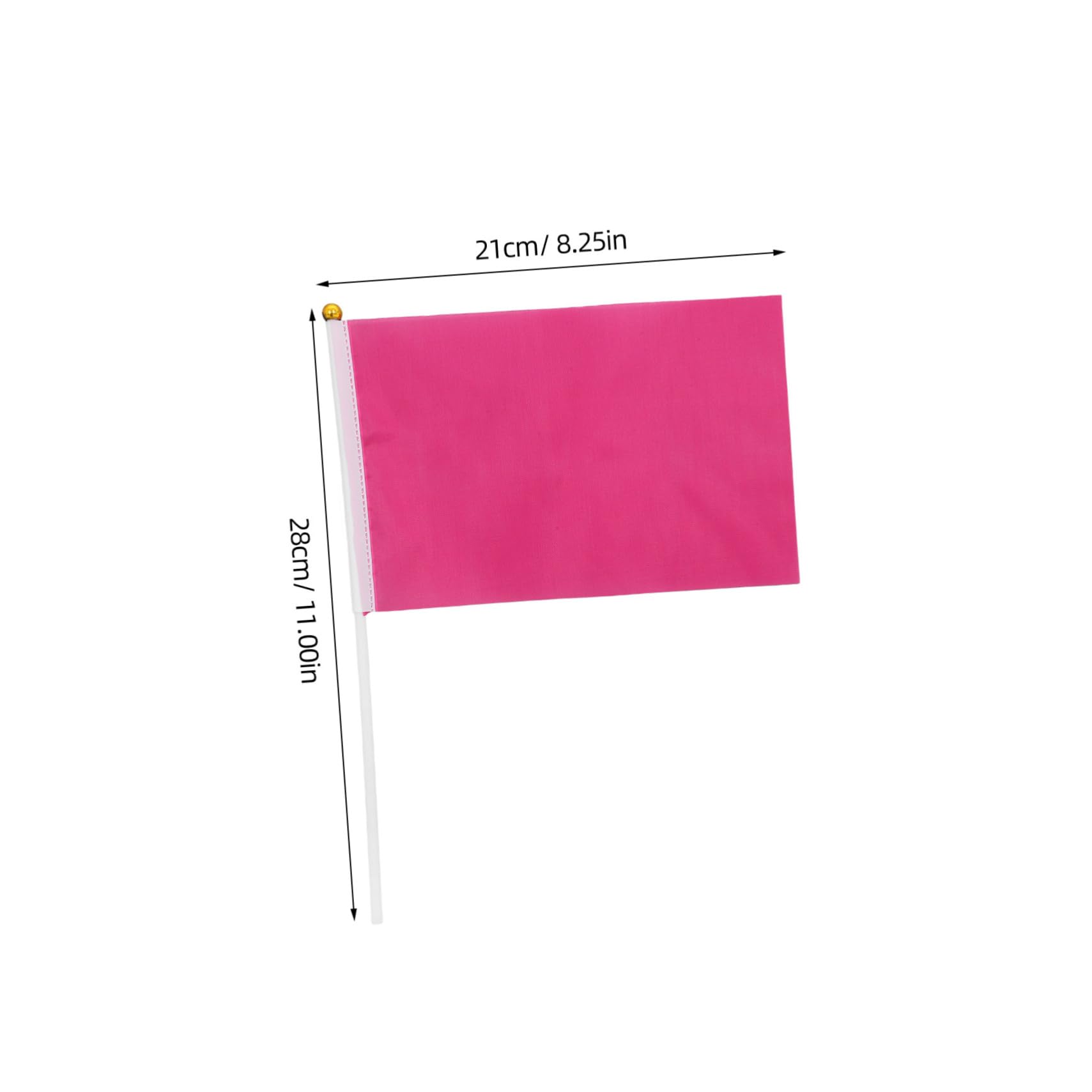 100 Pezzi Bandierine Da Mano Rosa in Pvc Resistenti Bandiere Portatili Per Feste E Celebrazioni Indoor Outdoor 11X8 Pollici Facili Da Tenere E Sventolare
