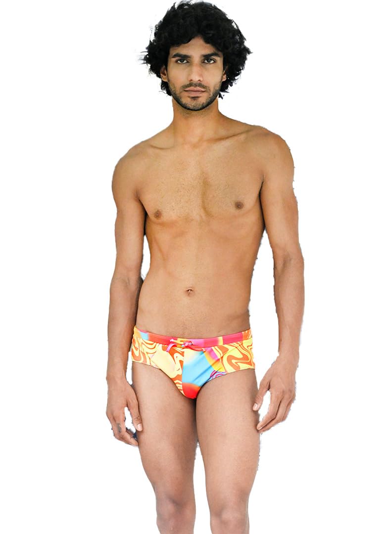 Basic Swim Breifs in Occean Splash Print