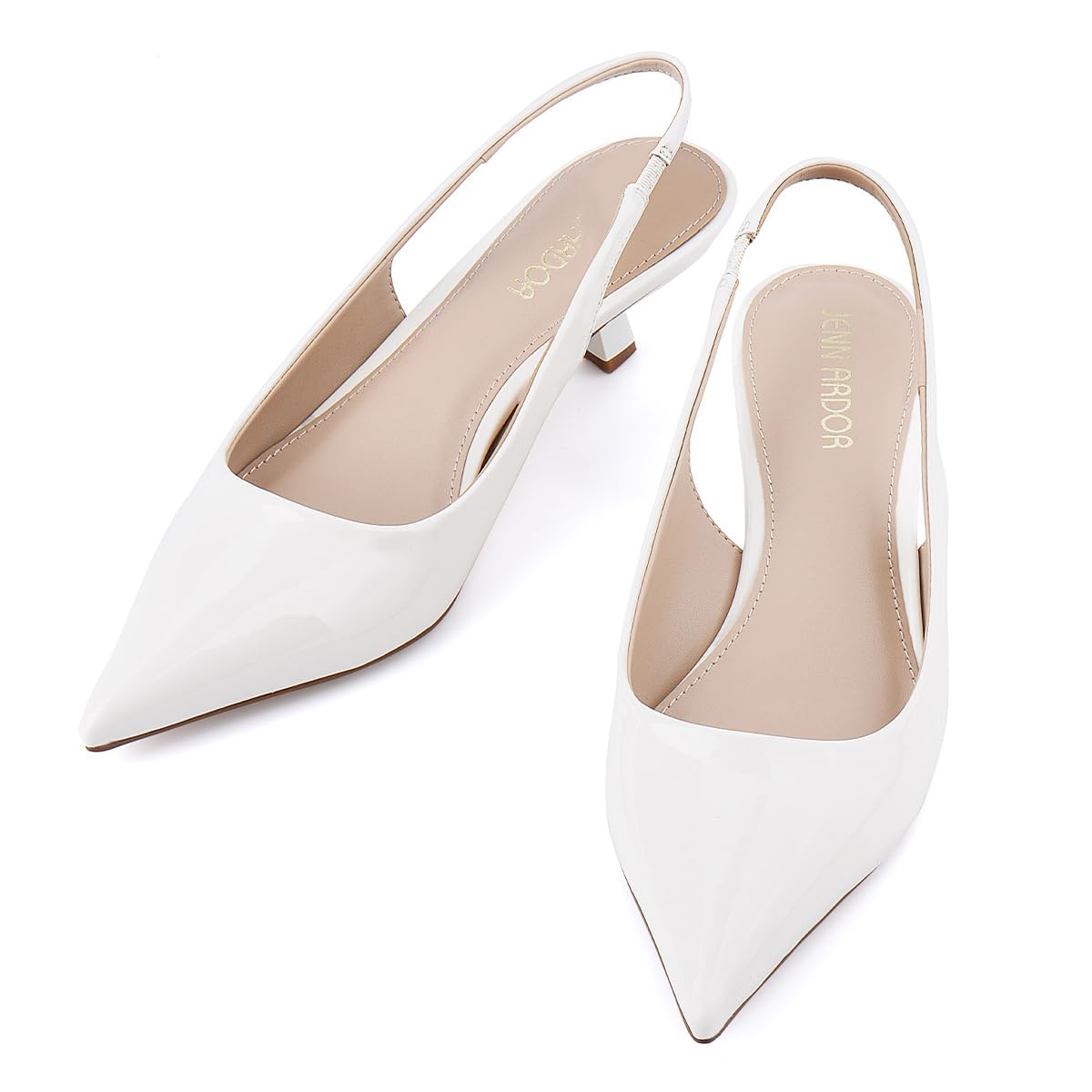 JENN ARDOR Slingback Heels for Women Low Heels Dress Shoes Kitten Pumps
