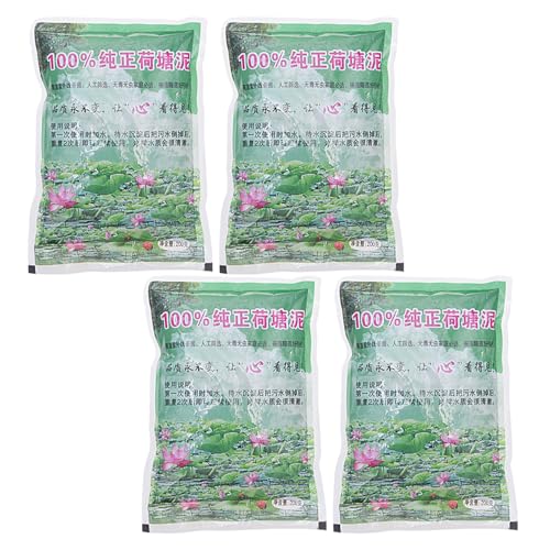 Sustrato para Plantas de Estanque - Tierra Nutritiva para Macetas de Loto, Nenúfares y Plantas Acuáticas - Medio de Plantación Natural para Jardines Acuáticos, 200 g (paquete de 4)