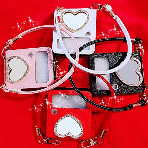 Miitoomo Cute Z Flip 4 Case With Wrist Strap And Hinge Protection, Luxury Leather Designer Zflip4 Case With Big Bow And Diamond Mirror For Samsung Galaxy Z Flip 4 2022 (White), Zflip4Case-Bowmirror #TOP7