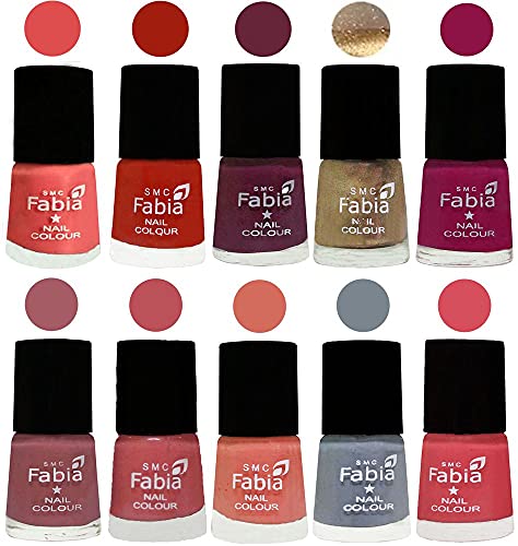 Image of ALL IN ONE (PACK OF 10), Long Lasting Glossy Nail Polish, 6 ml Each, All Vibrant Colours,01832