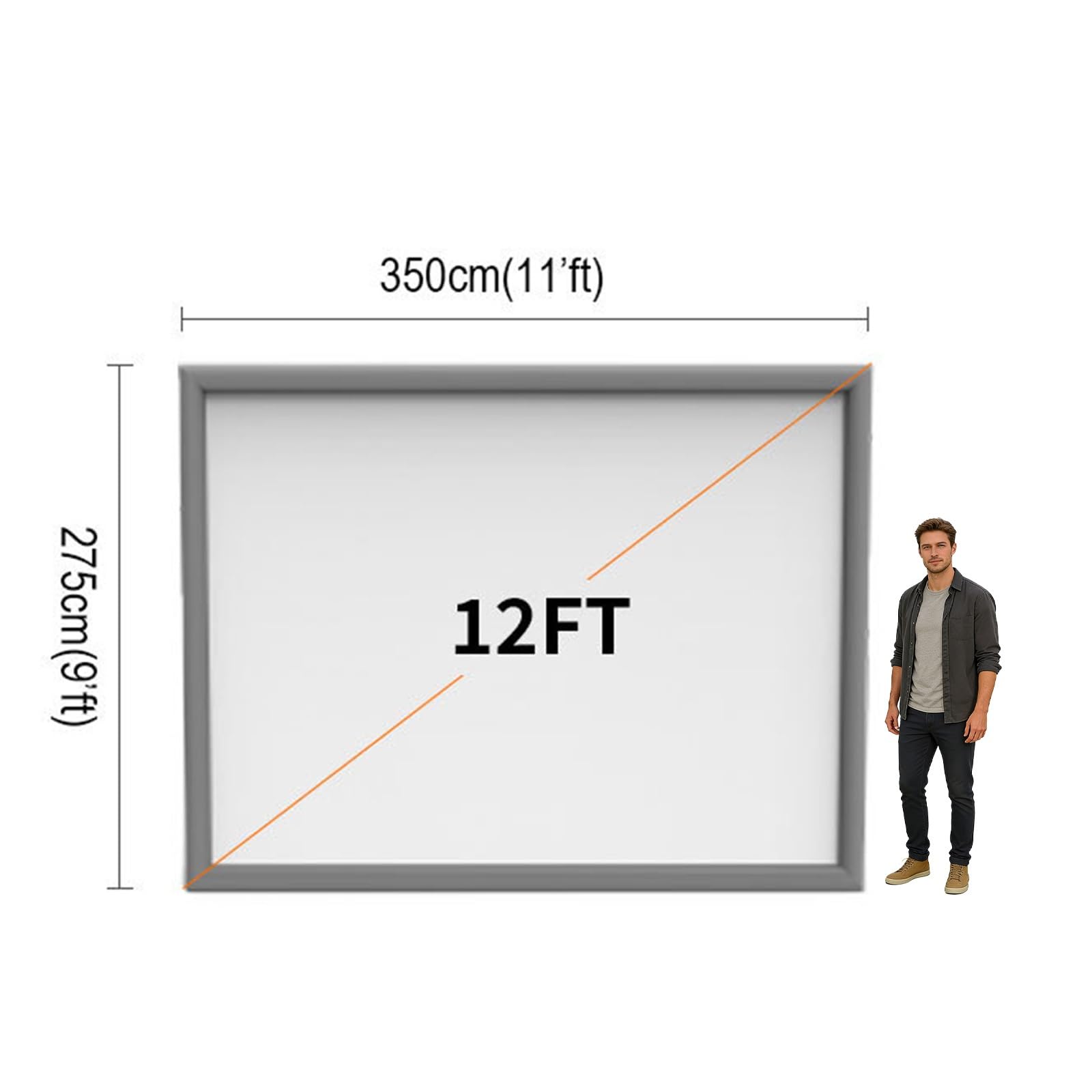 Schermo gonfiabile per proiettore, 4,9 m, portatile, per esterni, per feste in cortile, ideale per serate cinematografiche, eventi sportivi e home cinema
