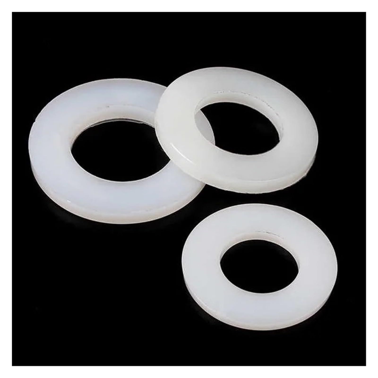 50~300 STK. Weiße flache Unterlegscheiben aus Kunststoff und Nylon M2 M2.5 M3 M4 M5 M6 M8 M10 M12 M14 M16 M18 M20/1 mm~3 mm harte Kunststoff-Dichtungsscheiben(M20x36x3-50PCS)