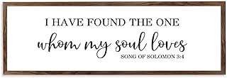 I Have Found The One Whom My Soul Loves,Bedroom Wall Decor Above Bed,6x20 Inch, Master Bedroom Sign,Bible Verse Wood Sign,...