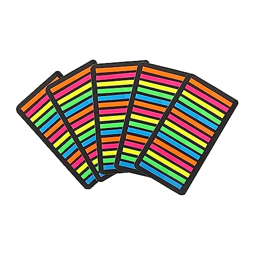 WIICOYK 極細ふせん 半透明 フィルムふせん 付箋 見出し インデックス 蛍光5色 ノート 単語帳にマークする カラフル 幅4mm 1パッドあたり 300枚 (5 パッドx300枚)