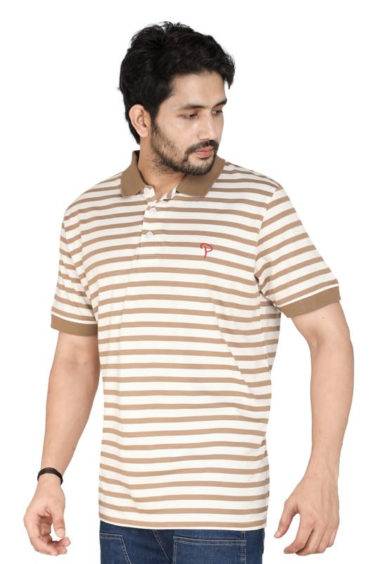 particle Men's Plus Size Big Size Cotton Polo Collar T-Shirt | Relaxed Fit Striped Half Sleeve | 100% Cotton 210 GSM | Smart Casual | Sizes 2XL–6XL | Breathable Summer Wear-picture-17