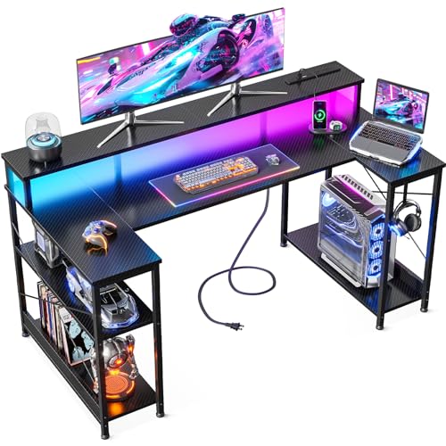 AODK Q[~OfXN Q[fXN p\RfXN U^ 120cm bN&RZgt  pcfXN gaming desk Q[~Oe[u LED&j^[t EւΉ  J[{ubN