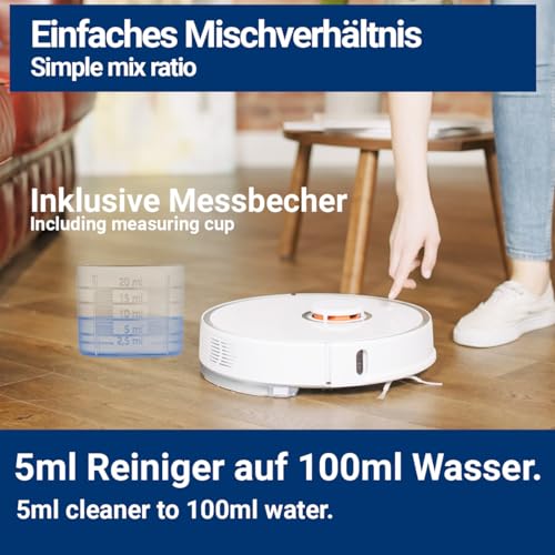 Dweilrobot reinigingsmiddel 6x1000ml concentraat schuimarm streepvrij frisse geur voor alle waterbestendige vloeren - Afbeelding 6