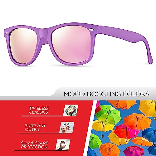 Image of Retro Rewind Polarized Sunglasses for Women Men - UV400 Classic Square Vintage Shades Trendy Unisex Sun Glasses