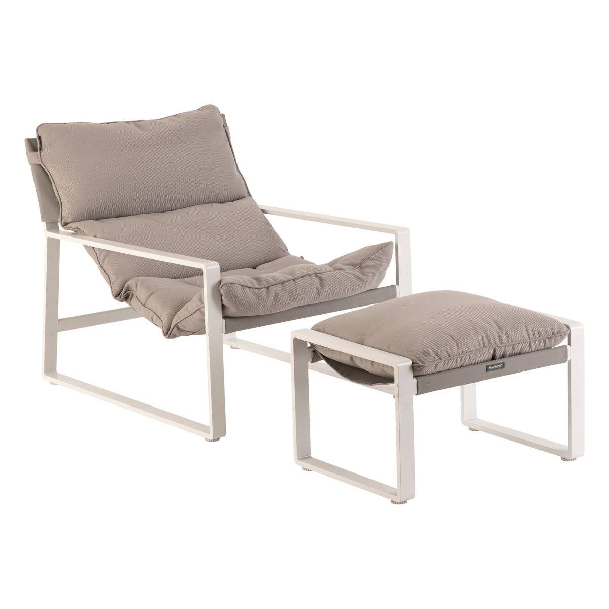 Hespéride - Fauteuil Relax de Jardin Lambinio Blanc en Aluminium en Acier traité en epoxy