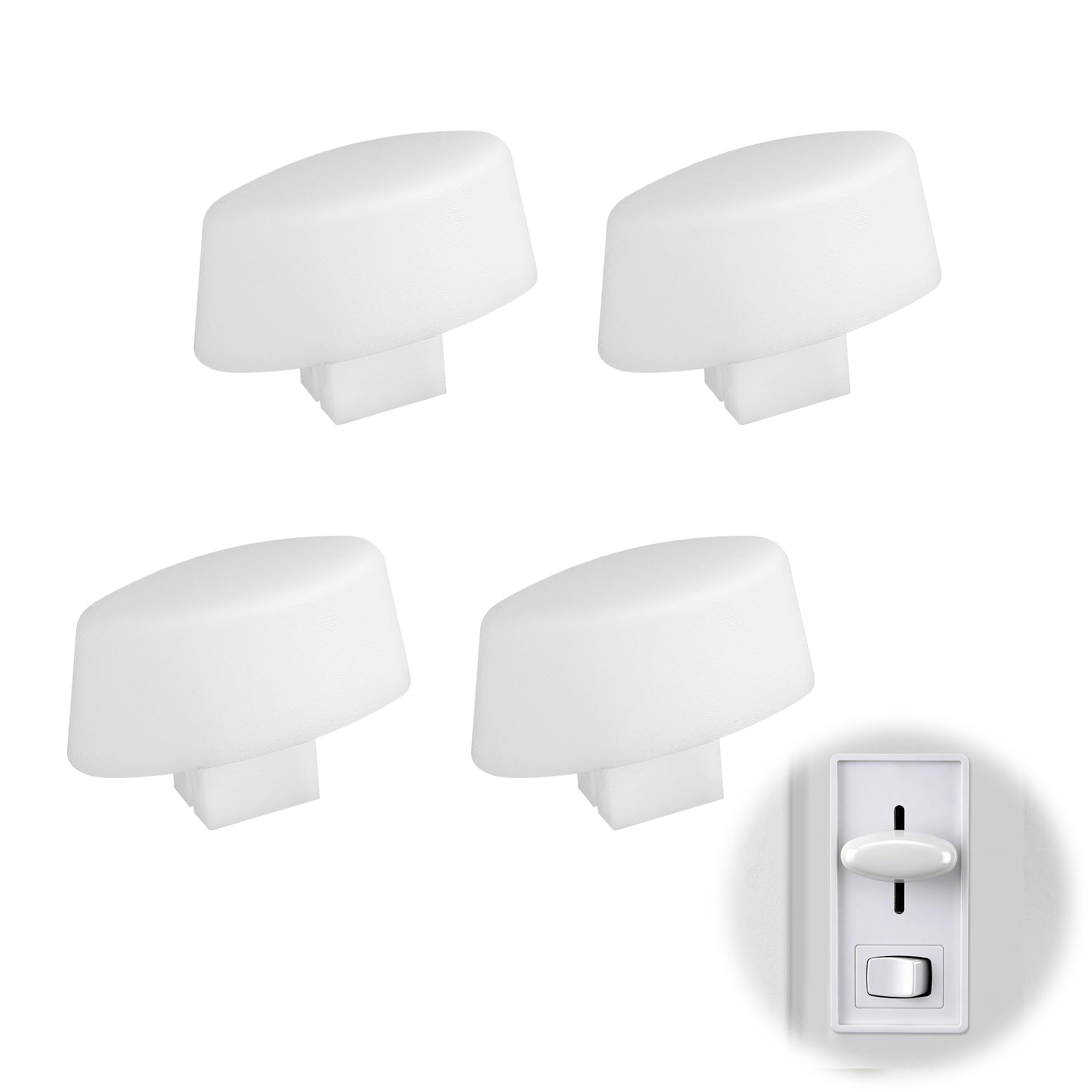Photo 1 of 4 Pcs Dimmer Replacement Knob, Dimmer Switch Knob Replacement(White)