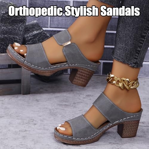 Orthopedic Stylish Sandals for Women, Vestiqs Orthopedic Sandals, Sandals Platform Chunky Heels Open Toe Slides3