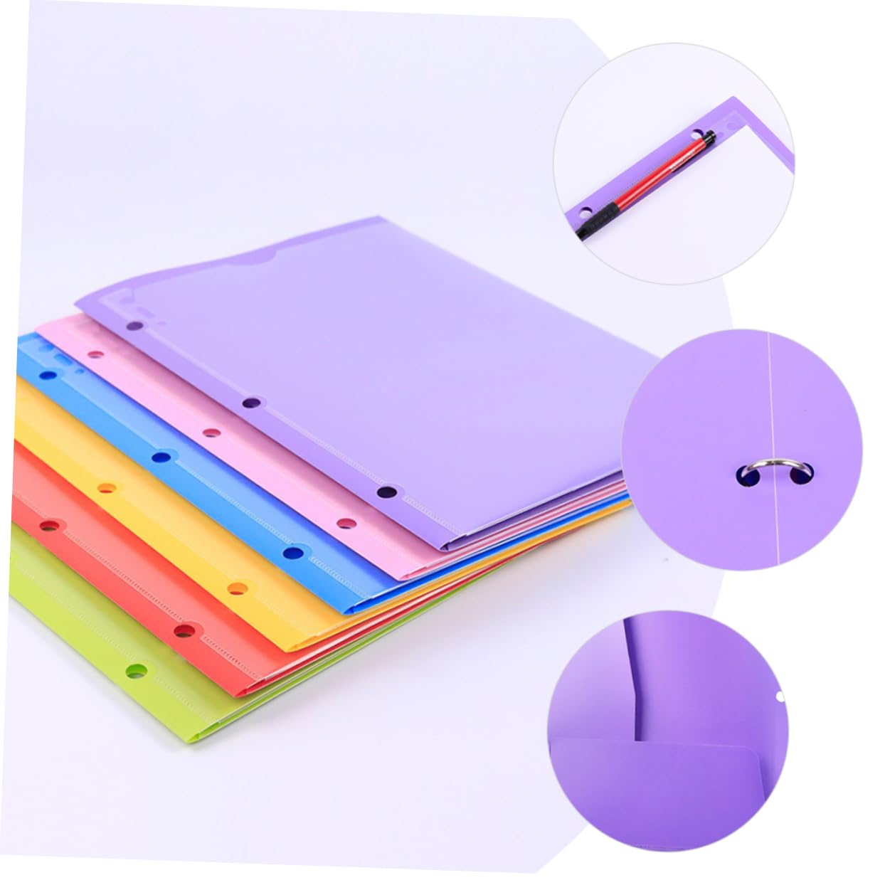 Carpeta de Archivos Pp 6 Unidades Ranuras Dobles para Organizar Documentos en Oficina Color Aleatorio