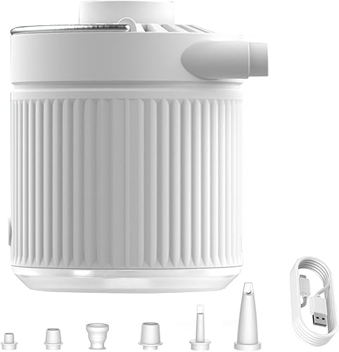 Bomba de aire eléctrica Inflador recargable, bomba portátil de llenado rápido, dispositivo de inflado ligero sin esfuerzo Boquilla Multti