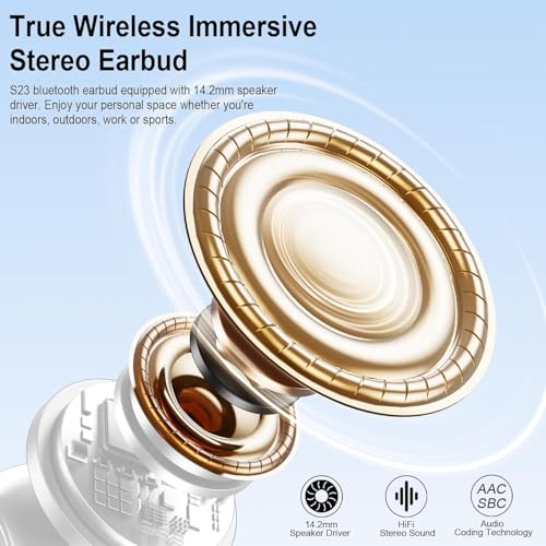 Image of Drsaec Bluetooth Headphones, 6D Deep Bass In-Ear Headphones Wireless Bluetooth 2026 40 Hours Wireless Headphones with 4 ENC Mic, Noise Cancelling Ear Buds, USB-C, IP7 Waterproof Sports Earphones