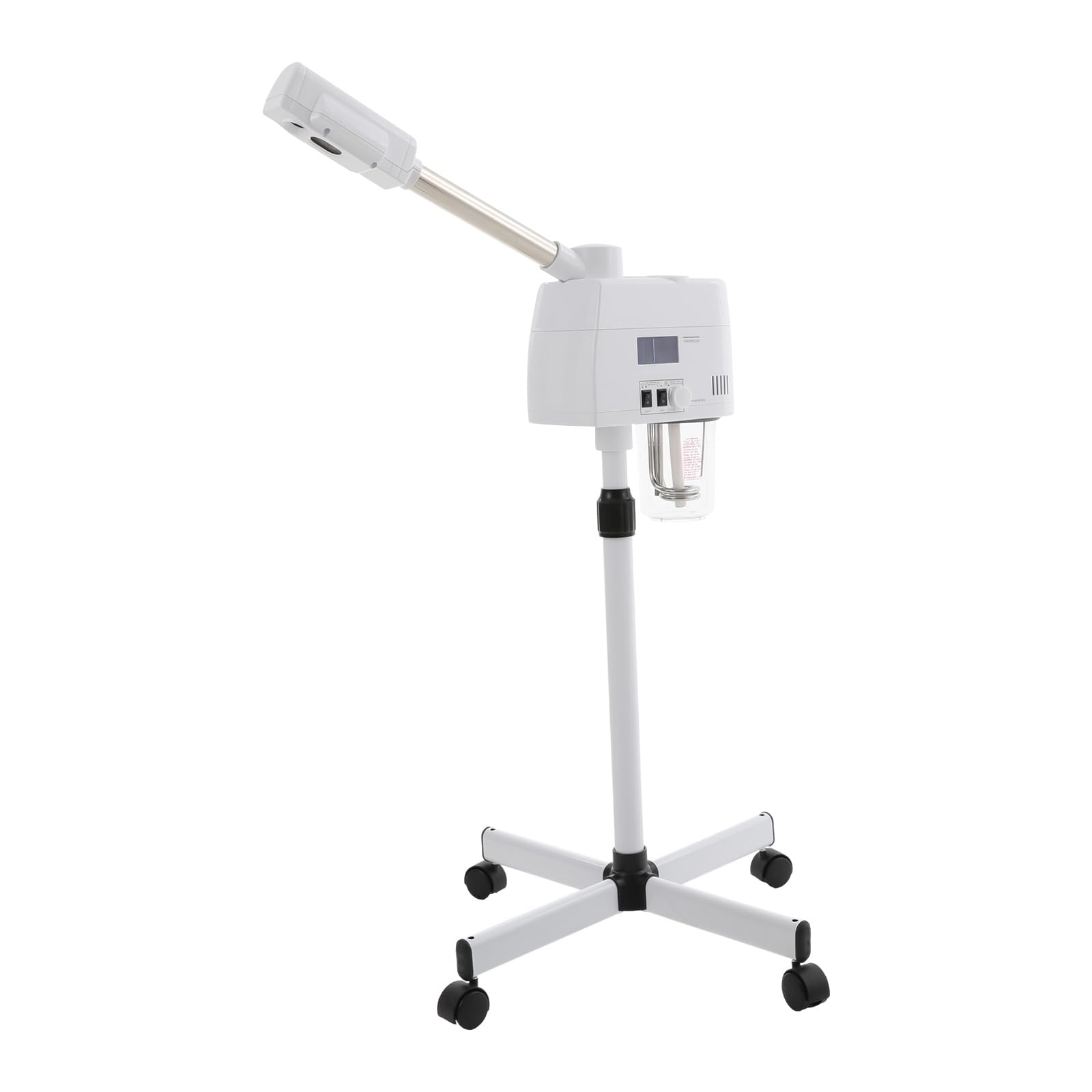750W Gesichtsdampfer mit Heiß- & Kaltfunktion mit Kreuzförmiger Beinrahmen - 750ml Wassertank, 360° schwenkbar | Professionelle Hautpflege für Zuhause & Salon, Weiß