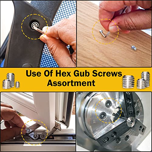 Fixxely 00B Cone Point Set Screws 48 Pcs (M3,M4,M5,M6) Hex Head thumb #3