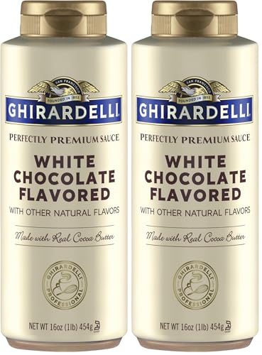 Ghirardelli White Chocolate Flavored Sauce Squeeze Bottle, 16 oz (Pack of 2)