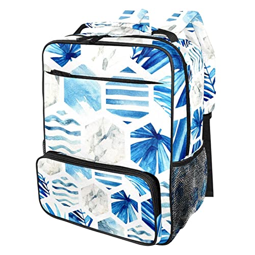Sac à dos géométrique bleu confortable qui soulage le dos de vos enfants