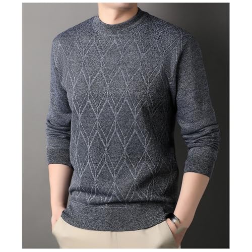 Man Knit Pullover Solid Color Comfortable and Casual Soft Thickened Added Velvet Sweater2