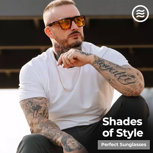 NEVEN RG Men's Polarized Sunglasses - Bold Rectangle UV Protection Sunglasses – Trendy Metro Fashion Glasses for Men & Women2