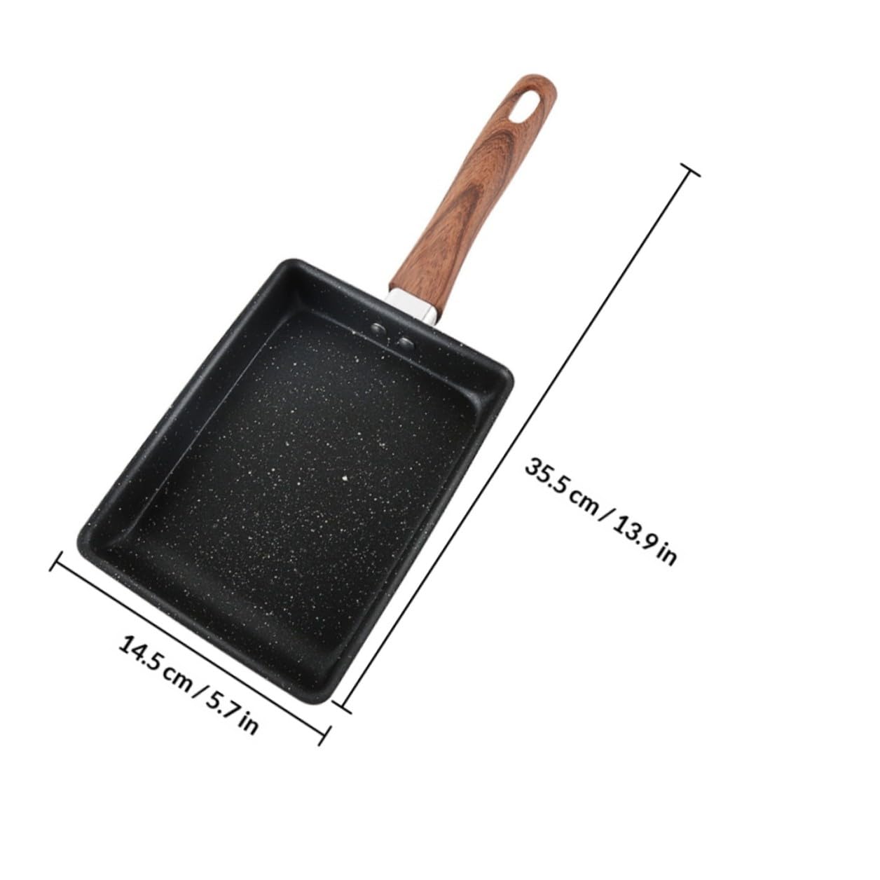 Square Iron Nonstick Skillet with Wood-Grain Handle