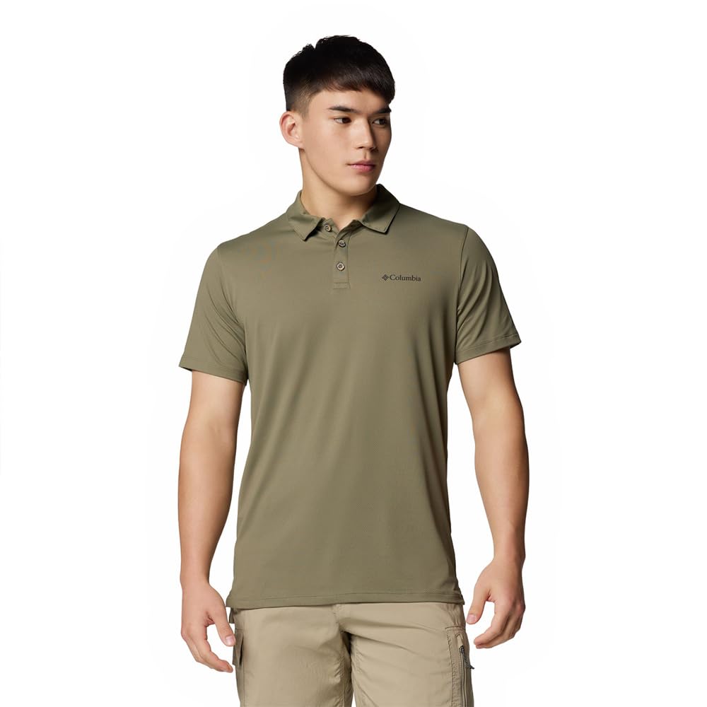 Columbia Men's Tech Trail Utility Polo, Technical Polo Shirt, Stone Green, XXL