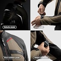 REBELHORN Scandal 3 Motorradjacke Herren | Textil | Ellbogen und Schulterprotektoren Stufe 2 | Tasche für Rückenprotektor | Große Mesh Belüftungspaneele – Ansicht 4