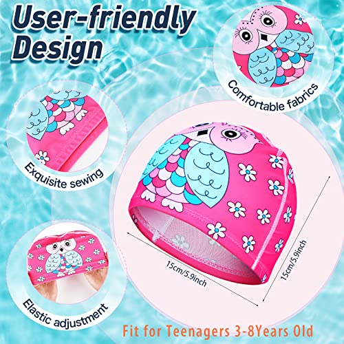 4 Pezzi Cuffie da Nuoto per Bambini Cappello da