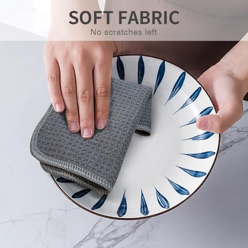 VIVOTE Mikrofasertücher Barista Tuch Grau Waffeltuch Spüllappen Waschbar Spültuch für Küche Dicke Haushalts Putzlappen Fusselfrei 20 cm X 20 cm 12 Stück