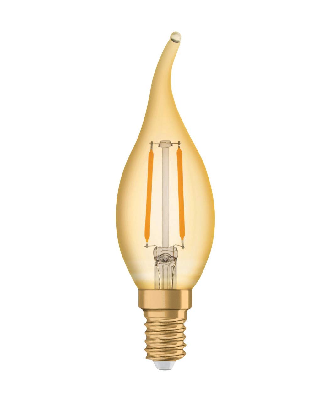 OSRAM 1906 LED 2.5W SES E14 Vintage Filament Gold Bent Tip LED Candle