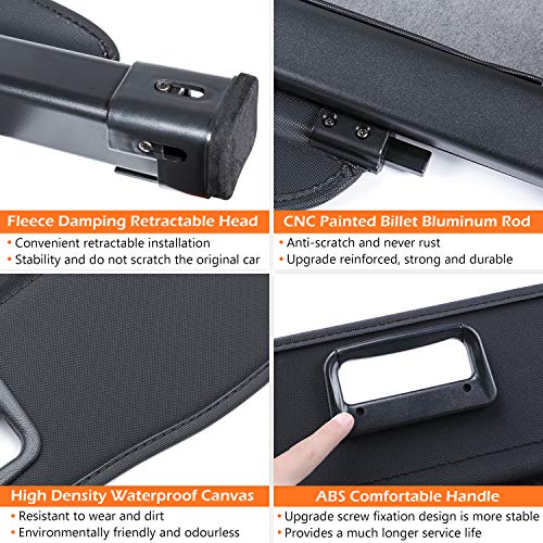 Trunk Cargo Cover For Chevy Chevrolet Equinox Gmc Terrain 2018 2019 2020 2021 Retractable Rear Trunk Cargo Luggage Security Shade Cover Shield Waterproof Custom Fit All Weather (Black) #TOP5