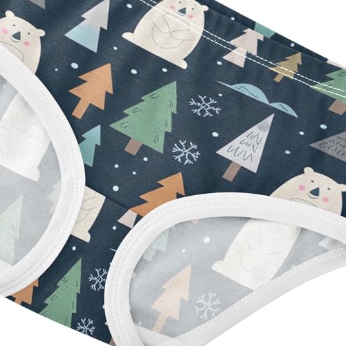 Cute Polar Bears Blue Toddler Underwear Floral 2t Cotton Panties for Girl Funny Briefs Kids Undies4