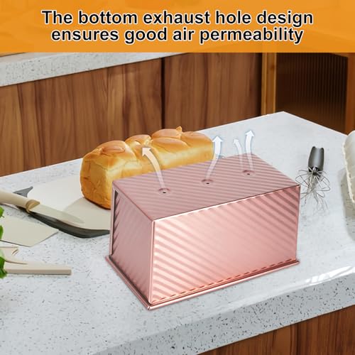Image of 2 PCS Pullman Loaf Pan With Lid, 2.2 LB /1 LB Sandwich Bread Loaf Pan, Non-Stick Bread Loaf Baking Pan With Lid, for Baking Bread, Sandwiches and Toast