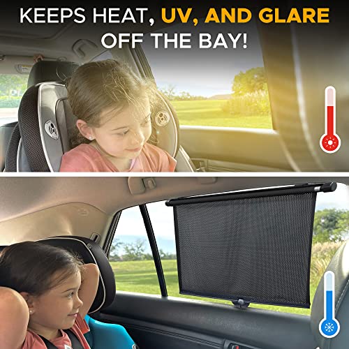 Image of EcoNour Car Window Shades for Windows (2 Pack) | Shade Automotive Interior Sun Protection Large Offers Complete from UV Rays and Glare 18 inch x 20 inch